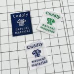 画像2: ばら刺繍タグ25mm縦-cuddlyTシャツ（白×緑） (2)