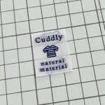 画像1: ばら刺繍タグ25mm縦-cuddlyTシャツ（白×紺） (1)